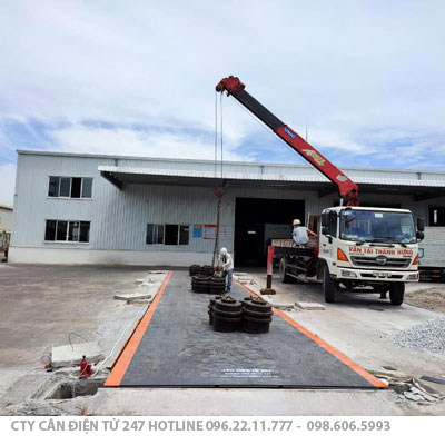 Cân ô tô bàn bê tông 60 tấn dài 8m