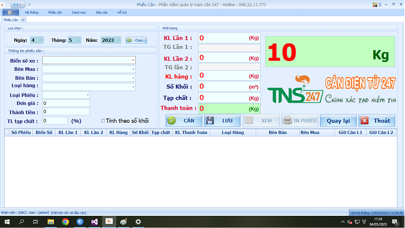 Phần mềm quản lý hệ thống cân xe tải