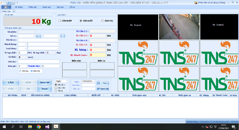 Phần mềm quản lý cân ô tô